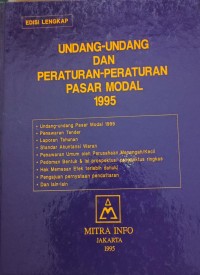 Image of Undang-undang dan peraturan-peraturan pasar modal 1995